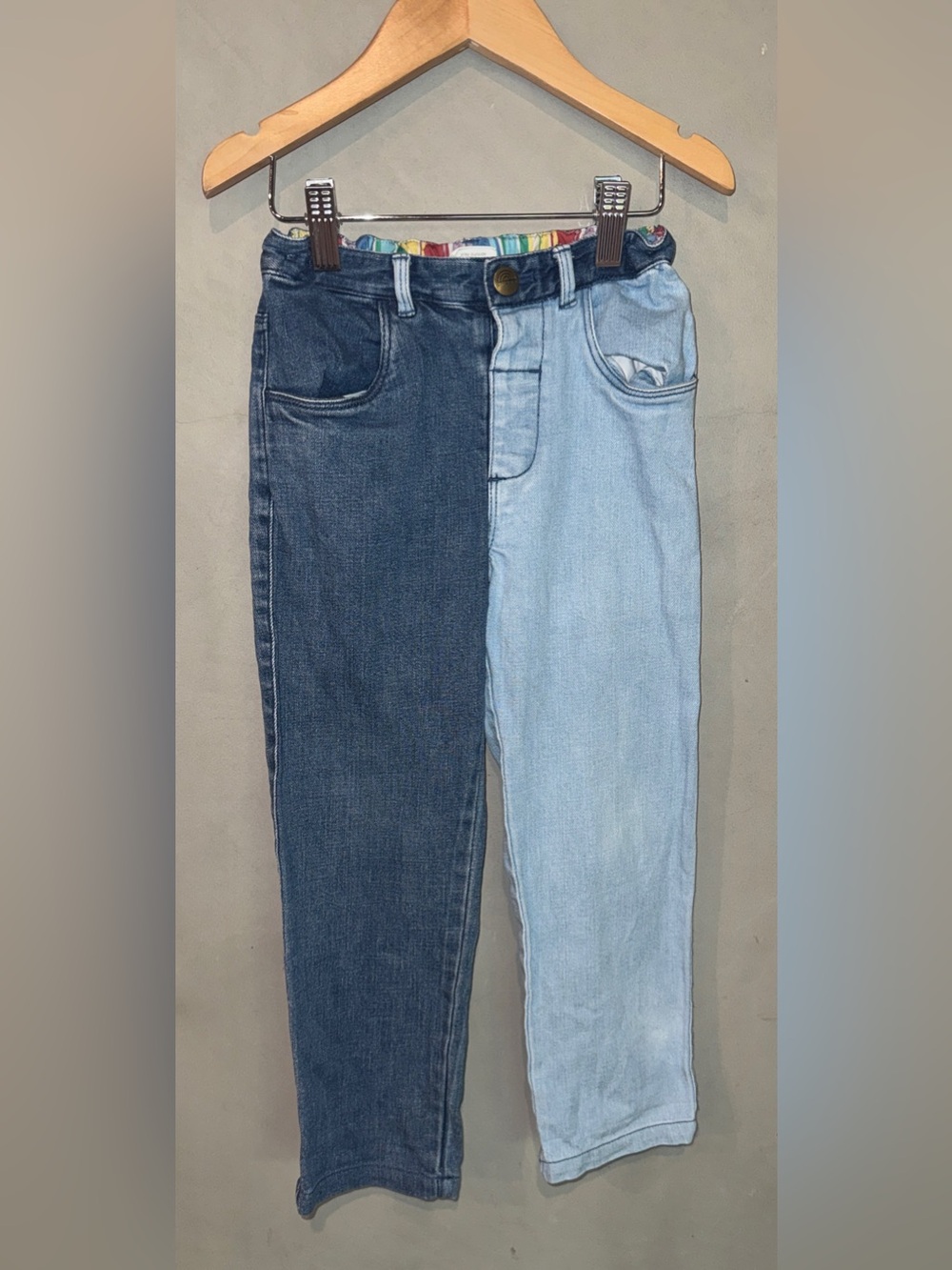 Little Bird Jools Oliver two-tone denim jeans size 4-5 girls boys rainbow pocket